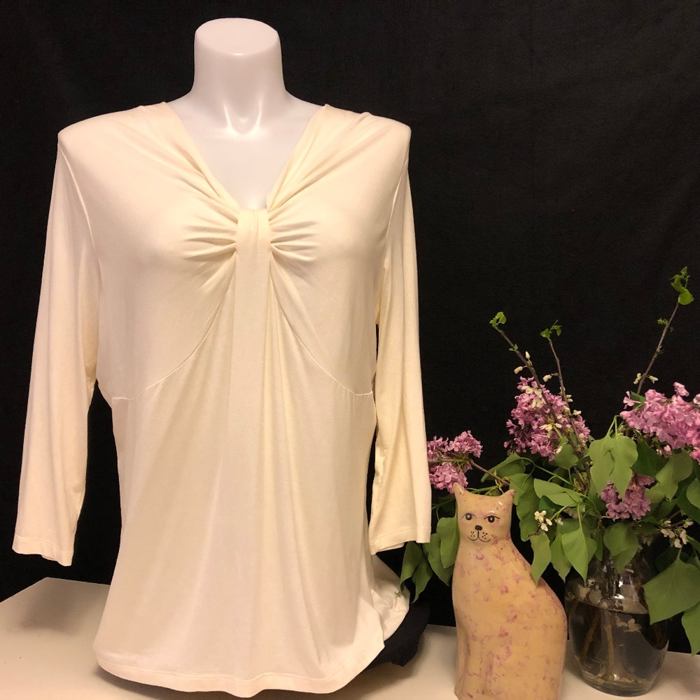 NWT George Women's 20W Ivory 3/4 Sleeve Blouse